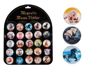 Obrázek z Magnet dekorační kulatý 3,5cm (koně, psi, kočky) 